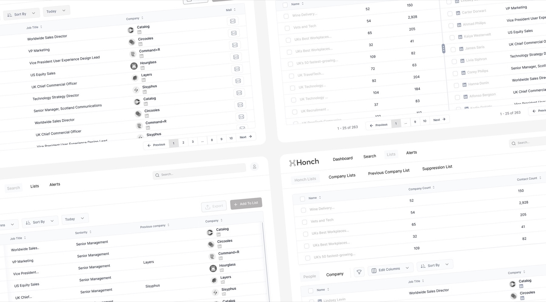 High-fidelity wireframes